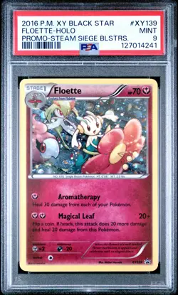 2016 POKEMON XY BLACK STAR PROMO STEAM SIEGE BLISTERS #XY139 FLOETTE-HOLO PSA 9 - Image 1