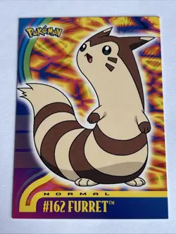 2001 Topps Pokemon TV Animation Johto Series 1 Non Holo Foil #162 Furret - Image 1