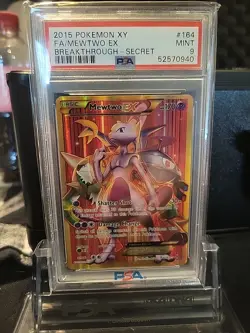 Pokemon Mewtwo EX Secret Full Art 164/162 XY Breakthrough #164 MINT PSA 9 - Image 1