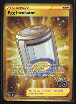 Egg Incubator 087/078 Pokemon GO Gold Secret Rare Pokemon Card - Image 1