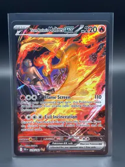 Team Rocket's Moltres EX SIR 229/182 Destined Rivals Pokemon TCG Near Mint - Image 1