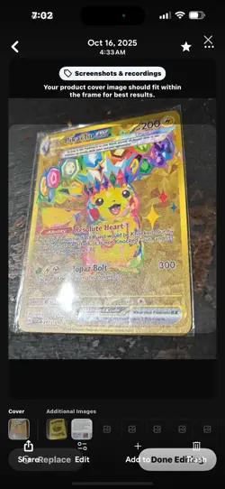 Pokemon TCG New Set Pikachu 247/191 Hyper Rare Gold Card Surging Sparks - Image 1