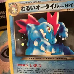 Dark Feraligatr Holo No.160 Japanese Neo Destiny Old Back TCG Pokemon Card - Image 3
