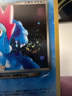 Dark Feraligatr Holo No.160 Japanese Neo Destiny Old Back TCG Pokemon Card SWIRL - Image 5