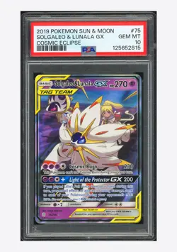 Pokemon PSA 10 Solgaleo & Lunala GX Ultra Rare 2019 75/236 Cosmic Eclipse ENG - Image 1