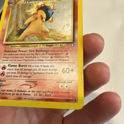 Pokemon TCG Typhlosion Neo Genesis Holo Card 17/111 Unlimited Rare - Image 4