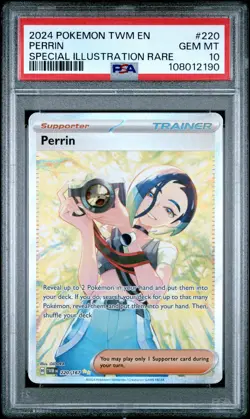 2024 POKEMON TWM EN-TWILIGHT MASQUERADE SPECIAL ILLUSTRATION RARE PERRIN PSA 10 - Image 1