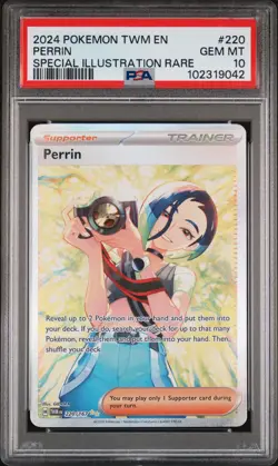 2024 POKEMON TWM EN-TWILIGHT MASQUERADE SPECIAL ILLUSTRATION RARE PERRIN PSA 10 - Image 1