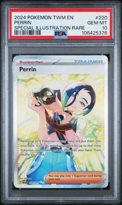 2024 POKEMON TWM EN-TWILIGHT MASQUERADE SPECIAL ILLUSTRATION RARE PERRIN PSA 10 - Image 1