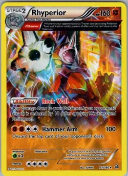 Pokemon Card Rhyperior (Omega) 77/160 Holo Rare XY - Primal Clash NM - Image 1