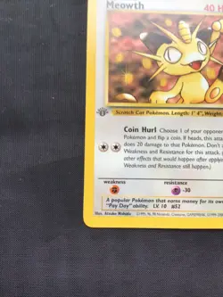 Pokemon Cards: Team Rocket 1st Edition Common: Meowth 62/82 - Image 5