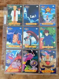 1999 Topps Pokemon TV Animation - 9 Cards Complete Puzzle Set Serie 1 TV7 - TV11 - Image 2