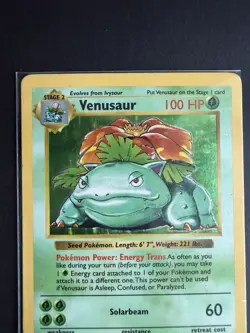 Pokemon TCG Venusaur Base Set, Holo Shadowless Rare Card 15/102 Not Graded - Image 2