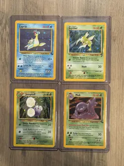 Pokemon Vintage WOTC 4 Card Holo Lot - Lapras + Scyther + Jumpluff + Muk - Image 1