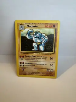 Machoke 34/102 Original Pokemon Card Non Holo Rare TCG WOTC 1999 Base Set - Image 1