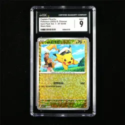 CGC 9 Mint 2025 Pokemon CHN Captain Pikachu 03/09 Stars Holo - Image 1