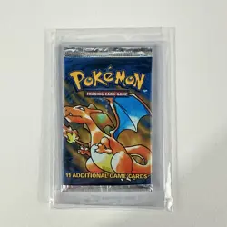 Pokemon TCG Base Set Unlimited Booster Pack Charizard Art WOTC Sealed - Image 1