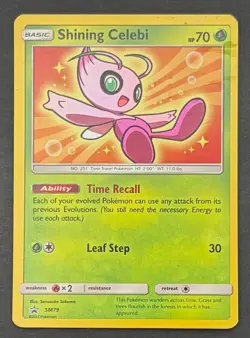 Pokemon Card Shining Celebi SM79 Black Star Promo - Moderately Played - Image 1
