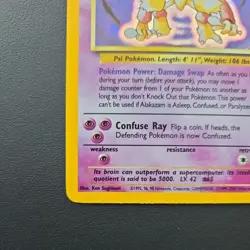 Pokemon TCG Alakazam 1/130 Base Set 2 Vintage Holo Rare #1 MP/HP - Image 2