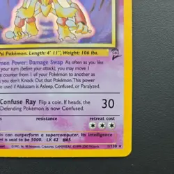 Pokemon TCG Alakazam 1/130 Base Set 2 Vintage Holo Rare #1 MP/HP - Image 3