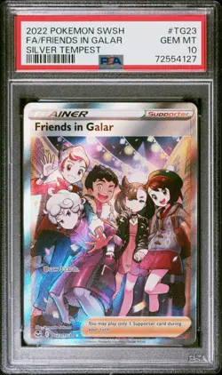 2022 Pokemon SWSH Silver Tempest #TG23 FA Friends in Galar PSA 10 Gem Mint - Image 1