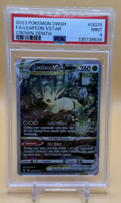 PSA 9 MINT 2023 Pokemon Crown Zenith LEAFEON VSTAR GG35 Full Art - Image 1