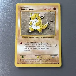 SHADOWLESS SANDSHREW 62/102 1999 POKEMON TCG BASE SET WOTC WIZARDS OF THE COAST - Image 2