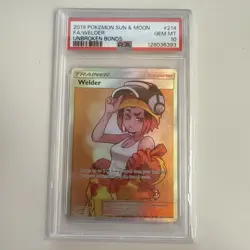 Pokemon TCG Welder Unbroken Bonds 214/214 Holo Full Art Ultra Rare PSA 10 - Image 1
