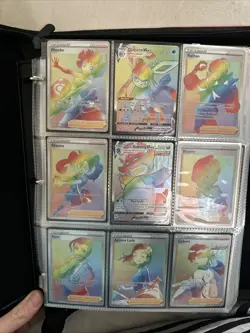 Page Of Pokemon rainbow Rares All Pulled And Sleeved near Mint - Image 1