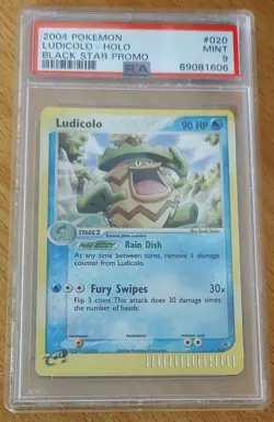 Pokemon 2004 Ludicolo Black Star Promo 020 Holo PSA 9 MINT - Image 1