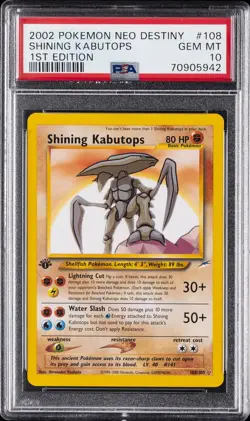 2002 POKEMON NEO DESTINY 1ST ED #108 SHINING KABUTOPS PSA 10 - Image 1
