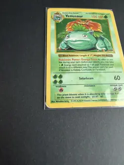 Pokemon TCG Venusaur Base Set, Holo Shadowless Rare Card 15/102 Ungraded - Image 4