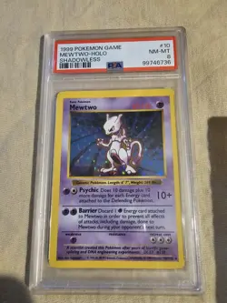 Pokemon Mewtwo TCG Rare Holo Card Shadowless, 10/102, Base Set 1999 - Image 1