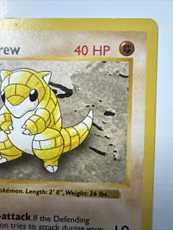 Pokemon TCG Sandshrew Base Set 1st Edition Shadowless Card 62/102 - Image 3