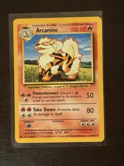 Arcanine 23/102 - Base Set Unlimited - Uncommon Pokemon Card - LP - Image 1