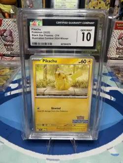 Pikachu Black Star Promo 214 Illustration Contest 2024 Pokemon CGC Gem Mint 10 - Image 1