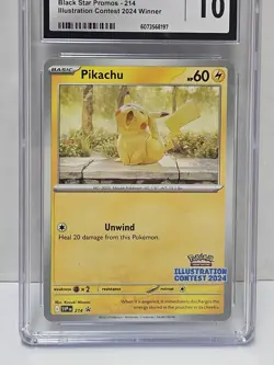 Pikachu Black Star Promo 214 Illustration Contest 2024 Pokemon CGC Gem Mint 10 - Image 2