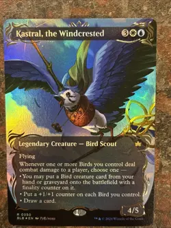 Kastral, the Windcrested (Borderless) (Raised Foil) Bloomburrow Foil - Image 1