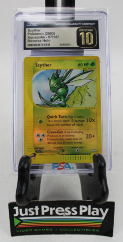 Pokemon Aquapolis Scyther 57/147 Reverse Holo CGC Pristine 10 Low Pop! - Image 1