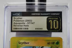 Pokemon Aquapolis Scyther 57/147 Reverse Holo CGC Pristine 10 Low Pop! - Image 4