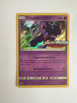 Pokemon TCG: Oricorio SM19 PRE RELEASE STAFF STAMPED Guardians Rising Promo - Image 1