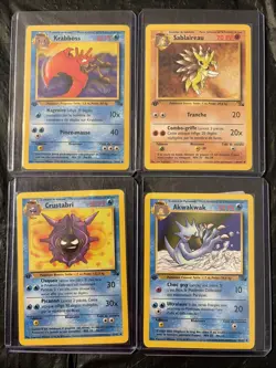 Pokemon German 1st Edition Fossil Lot Krabboss, Sablaireau, Crustabri, Akwalwak - Image 1