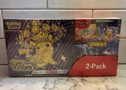 Pokemon SURGING SPARKS ETB & Booster Bundle Costco 2-Pack Sealed - Image 1
