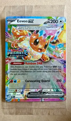 Pokemon Sealed Eevee EX 75 Prismatic Evolutions Stamped Promo Rare Low Pop New - Image 1