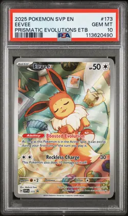 2025 POKEMON SVP EN-SV PRISMATIC EVOLUTIONS ETB PROMO #173 EEVEE PSA 10 - Image 1