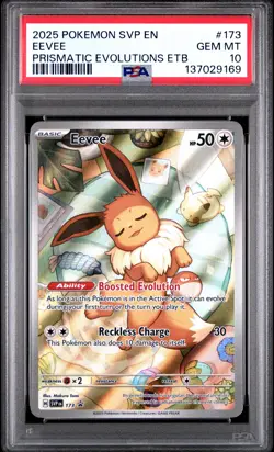 2025 POKEMON SVP EN-SV PRISMATIC EVOLUTIONS ETB PROMO #173 EEVEE PSA 10 - Image 1