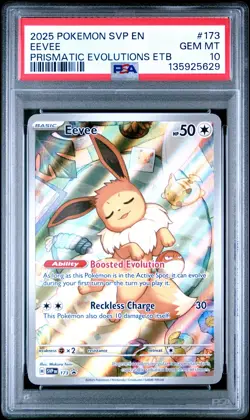 2025 POKEMON SVP EN-SV PRISMATIC EVOLUTIONS ETB PROMO #173 EEVEE PSA 10 - Image 1