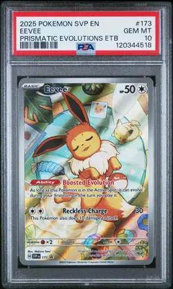 2025 POKEMON SVP EN-SV PRISMATIC EVOLUTIONS ETB PROMO #173 EEVEE PSA 10 - Image 1