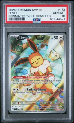2025 POKEMON SVP EN-SV PRISMATIC EVOLUTIONS ETB PROMO #173 EEVEE PSA 10 - Image 1