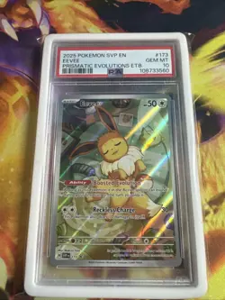 2025 POKEMON SVP EN-SV PRISMATIC EVOLUTIONS ETB PROMO #173 EEVEE PSA 10 - Image 1